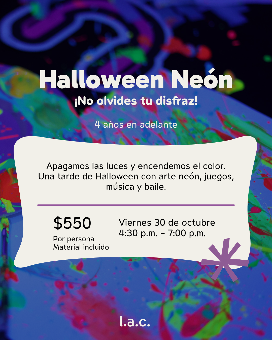 Viernes 30 de octubre | Halloween Neón